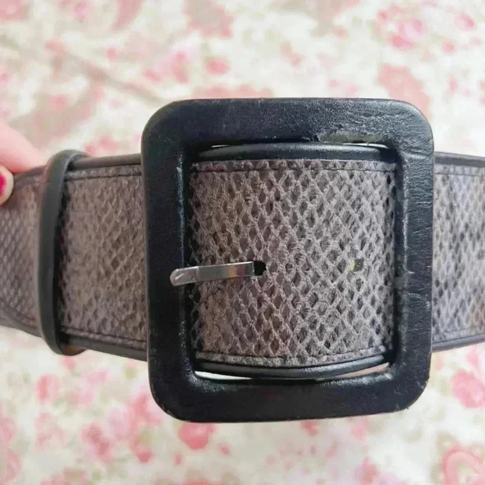 y2k Vintage Faux Snakeskin Chunky Waist Belt Boho Bohemian Layering